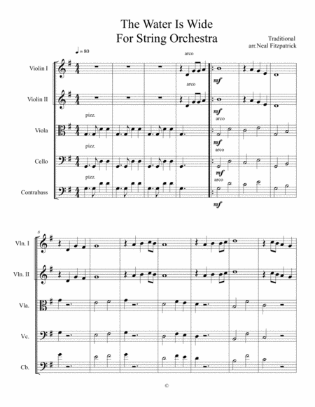 Free Sheet Music The Water Is Wide For String Orchestra Viola Arr Neal Fitzpatrick