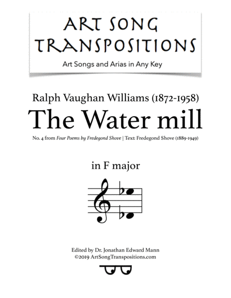 The Water Mill F Major Sheet Music