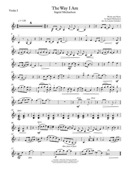 The Way I Am String Quartet Sheet Music