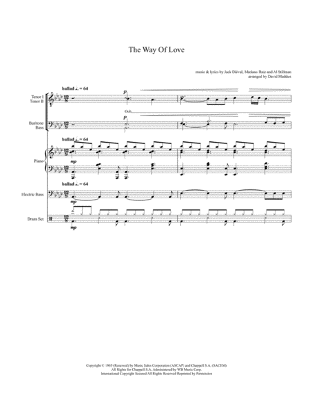 The Way Of Love Sheet Music