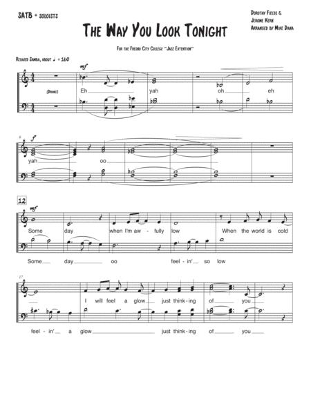 Free Sheet Music The Way You Look Tonight Arr By Mike Dana Vocal Jazz Satb Rhythm