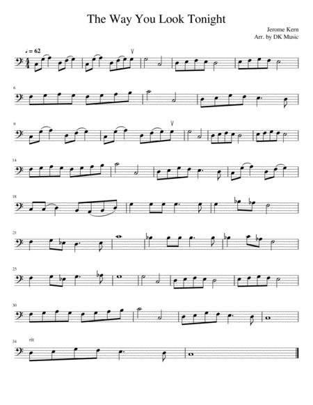 The Way You Look Tonight Cello Solo Sheet Music