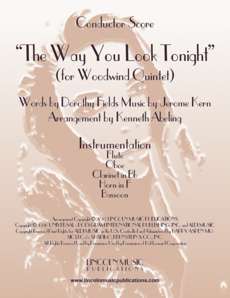 Free Sheet Music The Way You Look Tonight For Woodwind Quintet