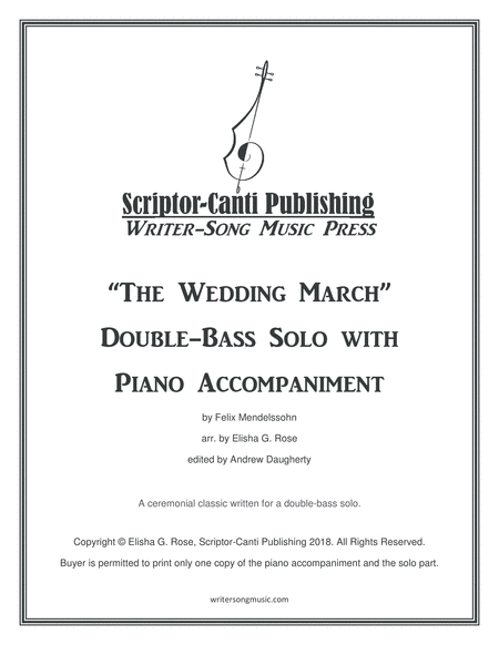 Free Sheet Music The Wedding March Double Bass Solo