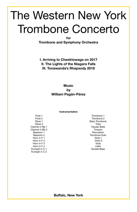 The Western New York Trombone Concerto Sheet Music