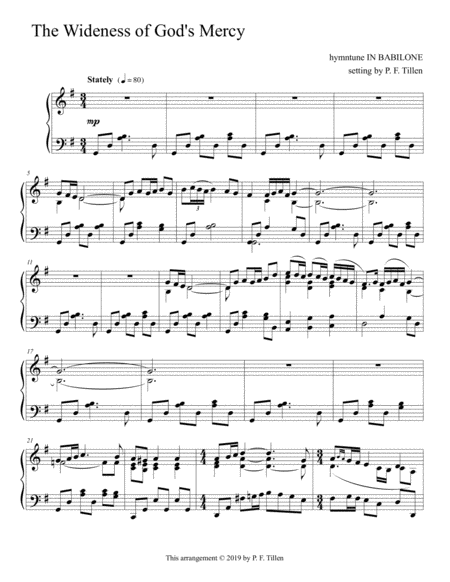 The Wideness Of Gods Mercy Sheet Music