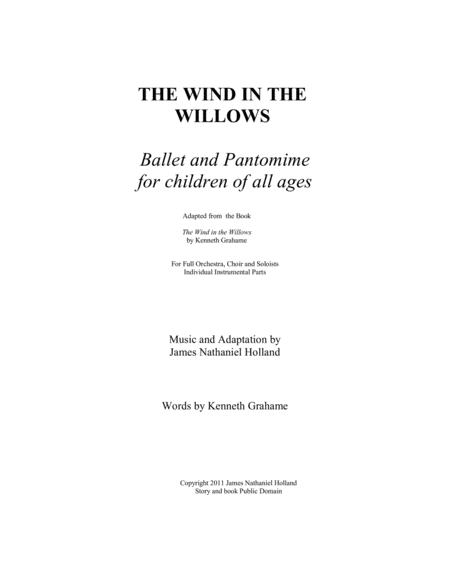 Free Sheet Music The Wind In The Willows A Ballet Pantomime In Three Acts Individual Instrumental Parts