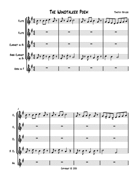 The Windtalkers Poem Sheet Music