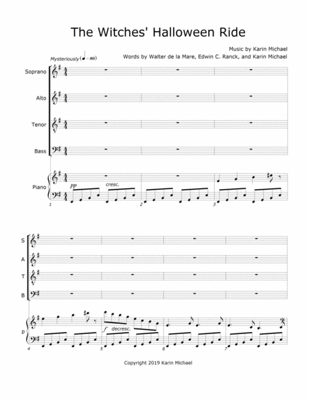 Free Sheet Music The Witches Halloween Ride