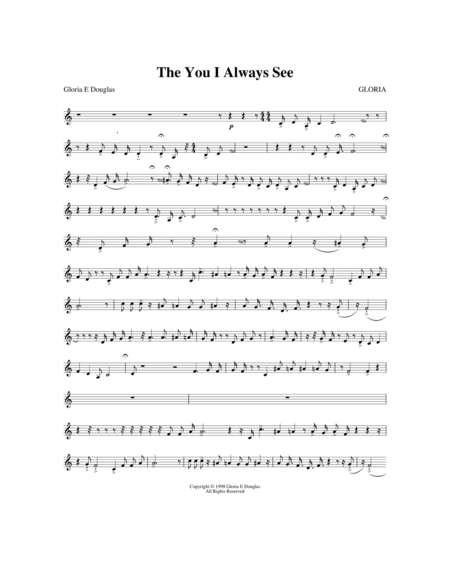 Free Sheet Music The You I Always See