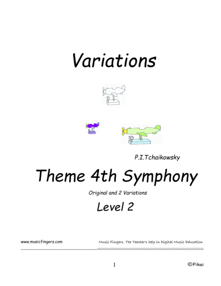 Free Sheet Music Theme 4th Symphony P I Tchaikowsky Lev 2 Variations