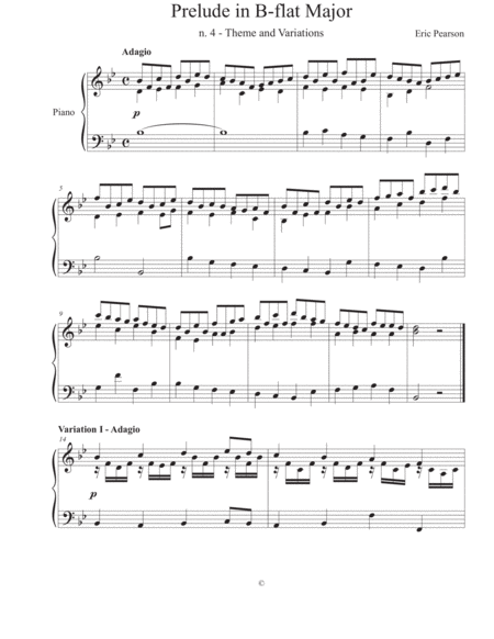 Theme And Variations In B Flat Major Sheet Music