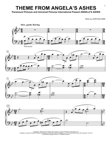 Theme From Angelas Ashes Sheet Music