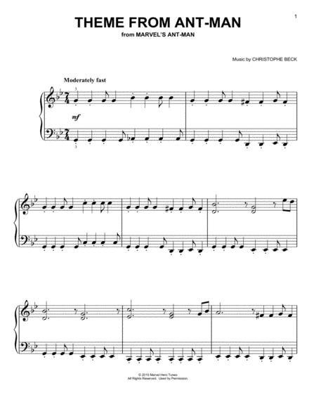 Free Sheet Music Theme From Ant Man