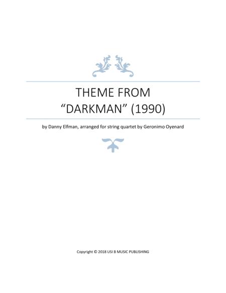 Theme From Darkman 1990 Sheet Music