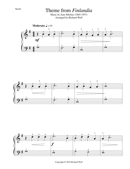 Free Sheet Music Theme From Finlandia