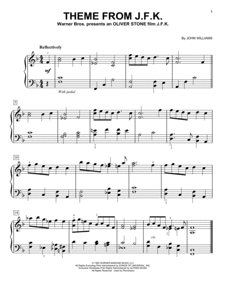 Theme From J F K Sheet Music