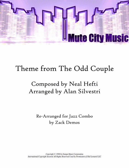 Theme From Neil Simons The Odd Couple Ii Sheet Music