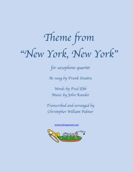 Theme From New York New York Saxophone Quartet Sheet Music