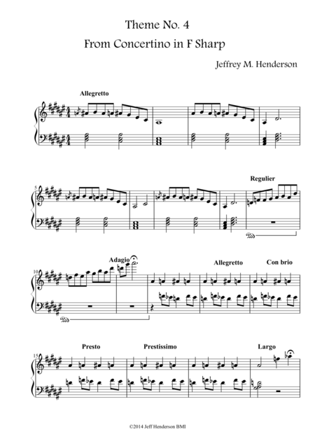 Free Sheet Music Theme No 4 From Concertino In F Sharp For Two Oboes