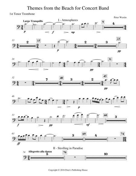 Themes From The Beach 1st Tenor Trombone Sheet Music