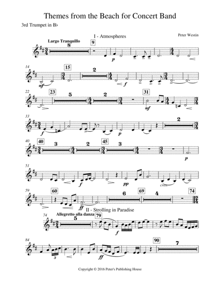 Themes From The Beach 3rd Trumpet In B Flat Sheet Music