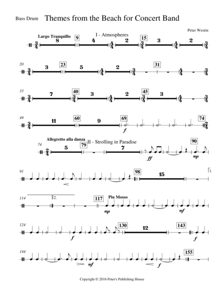 Free Sheet Music Themes From The Beach Bass Drum