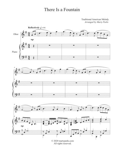 Free Sheet Music There Is A Fountain Piano Oboe Duet