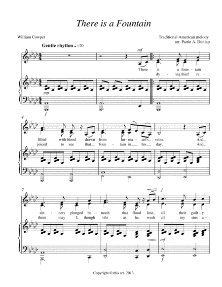 There Is A Fountain Vocal Piano Sheet Music