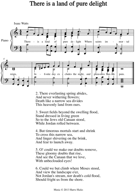 Free Sheet Music There Is A Land Of Pure Delight A New Tune To A Wonderful Isaac Watts Hymn