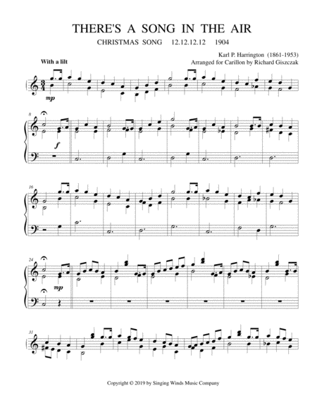 Theres A Song In The Air Sheet Music