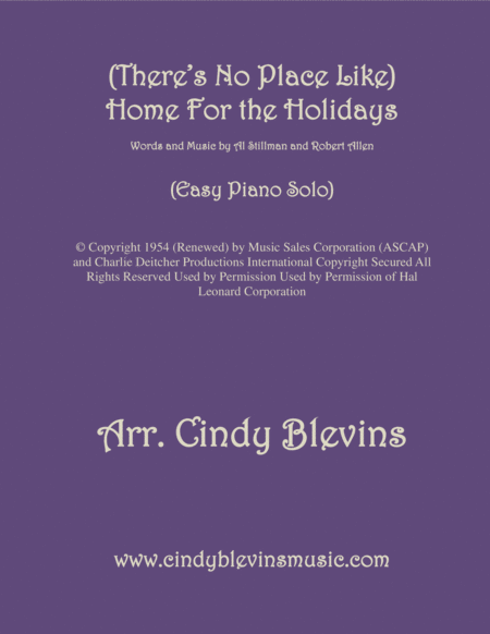 Theres No Place Like Home For The Holidays An Easy Piano Solo Arrangement Sheet Music