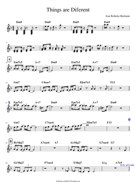 Free Sheet Music Things Are Different