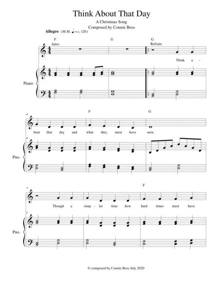 Free Sheet Music Think About That Day A Christmas Song