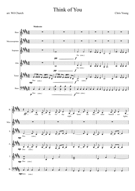 Free Sheet Music Think Of You