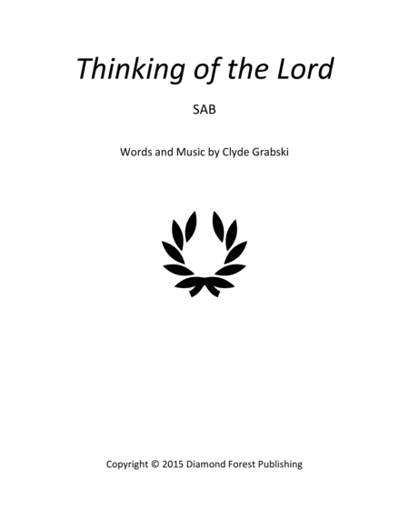 Free Sheet Music Thinking Of The Lord Sab Easy To Sing