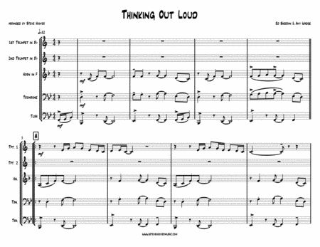 Free Sheet Music Thinking Out Loud Brass Quintet
