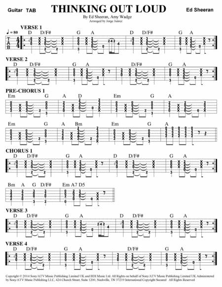 Thinking Out Loud Guitar Tab Sheet Music