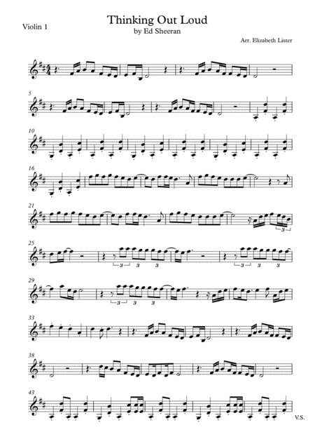 Free Sheet Music Thinking Out Loud String Trio