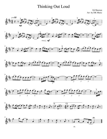 Thinking Out Loud Violin Solo Sheet Music