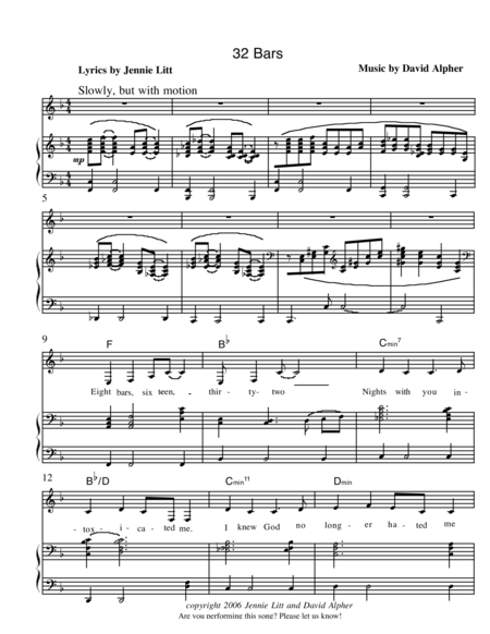 Thirty Two Bars Sheet Music