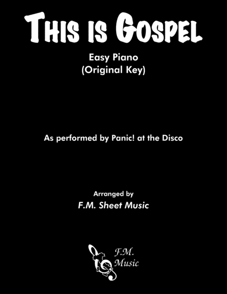 This Is Gospel Easy Piano Original Key Sheet Music