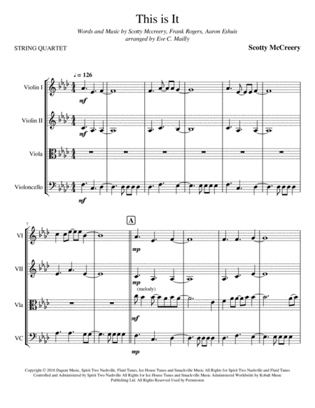 This Is It String Quartet Sheet Music