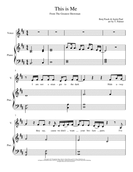 Free Sheet Music This Is Me Simplified