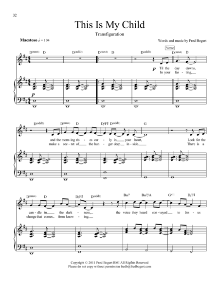 Free Sheet Music This Is My Child