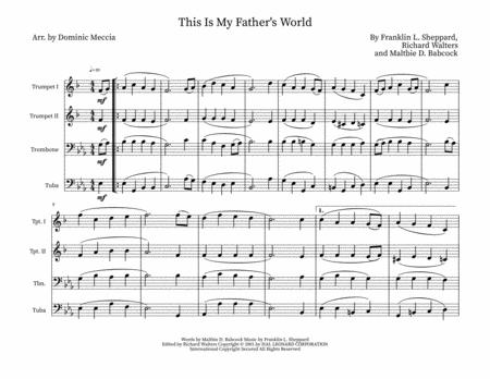 Free Sheet Music This Is My Fathers World Brass Quartet