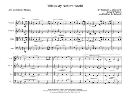 Free Sheet Music This Is My Fathers World String Quartet