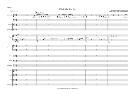 Free Sheet Music This Is Not The End Vocal With Small Orchestra Key Of Cm