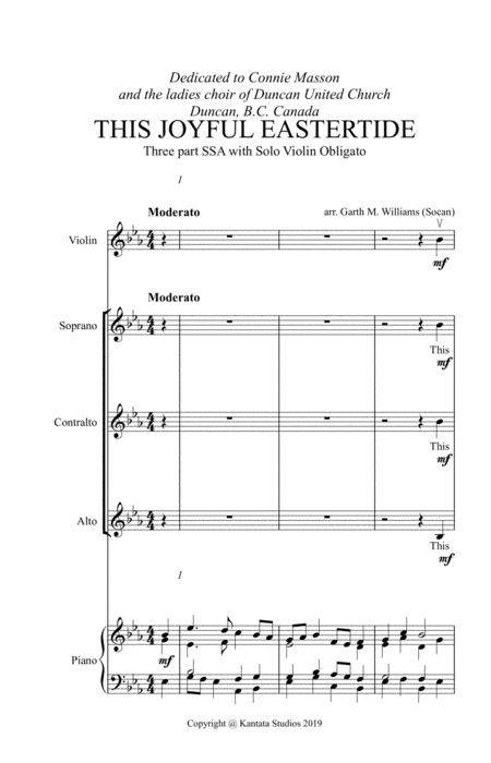 Free Sheet Music This Joyful Eastertide For Ssa And Violin Obligato