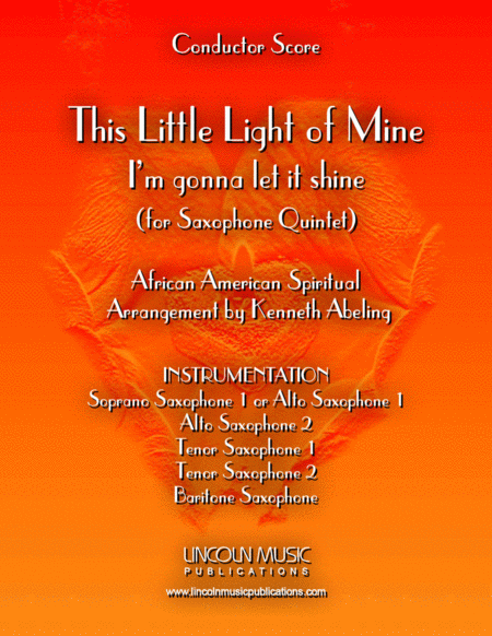 This Little Light Of Mine For Saxophone Quintet Sheet Music